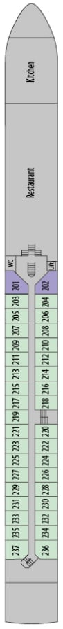 Deck plan for Middle Deck