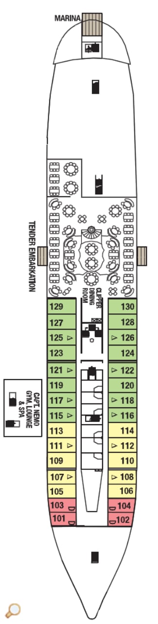 Deck plan for Commodore Deck