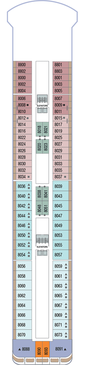 Deck plan for Deck 8