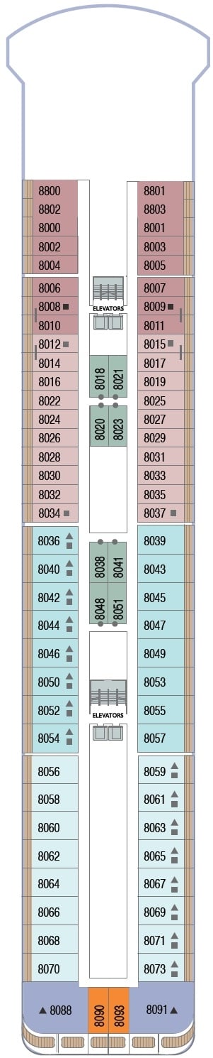Deck plan for Deck 8