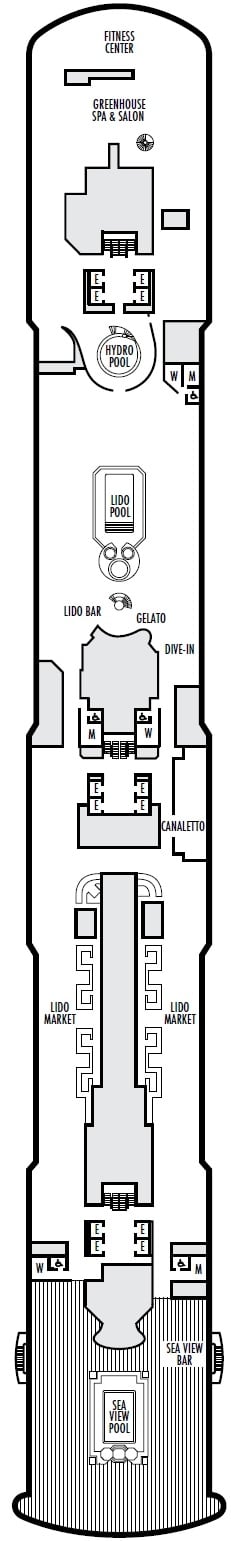 Deck plan for Lido Deck