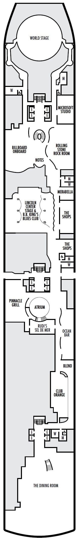 Deck plan for Plaza Deck