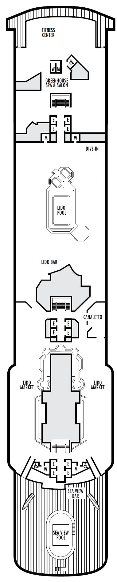 Deck plan for Lido Deck