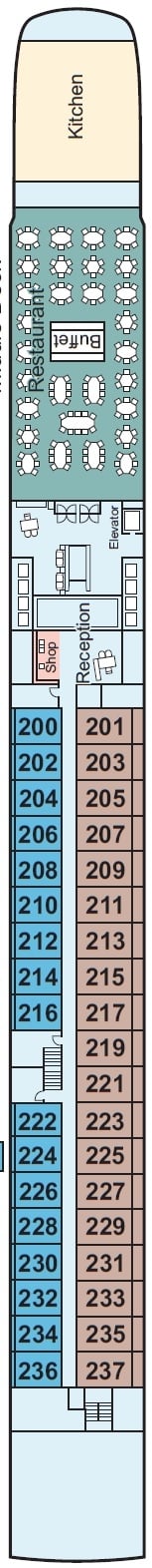Deck plan for Middle Deck