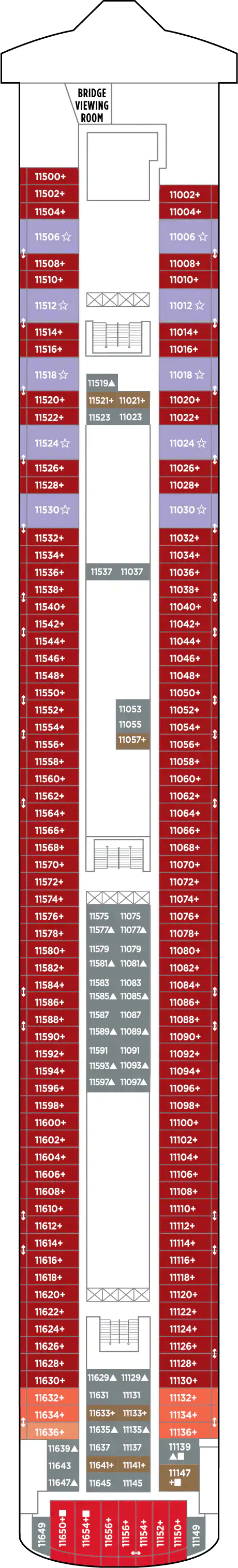 Deck plan for Deck 11
