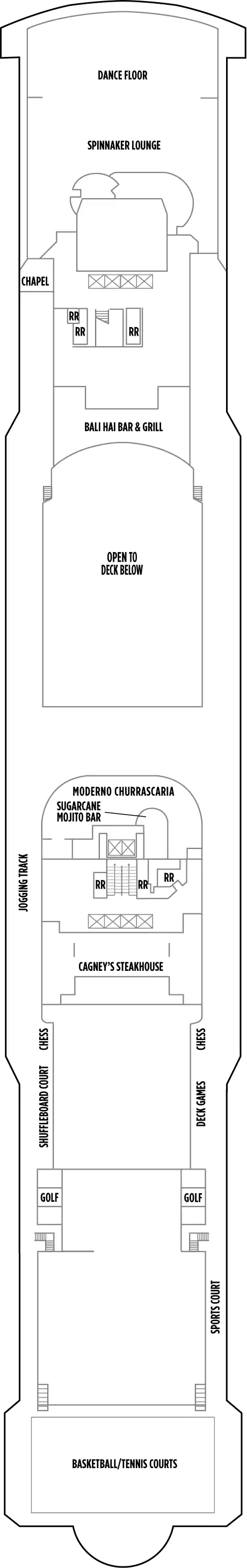 Deck plan for Deck 13