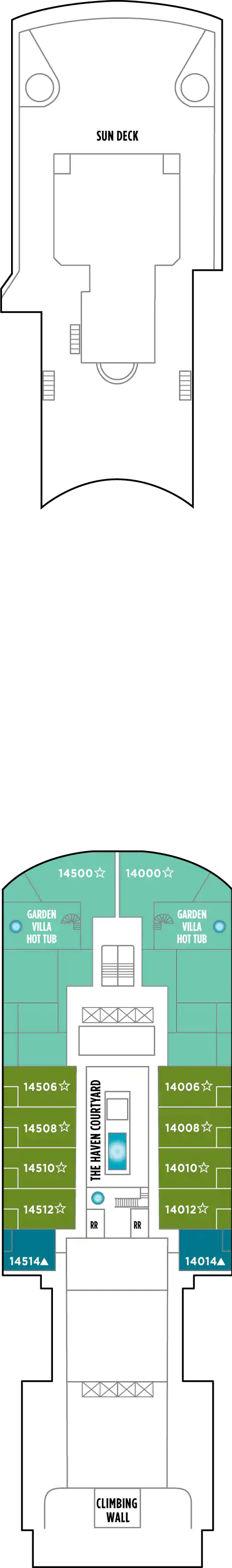 Deck plan for Deck 14