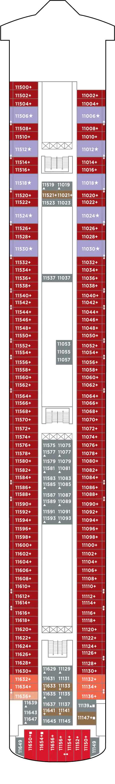 Deck plan for Deck 11