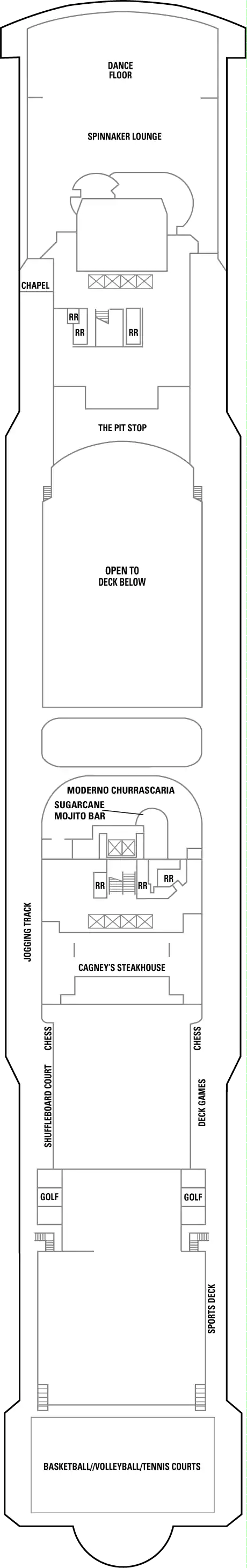 Deck plan for Deck 13