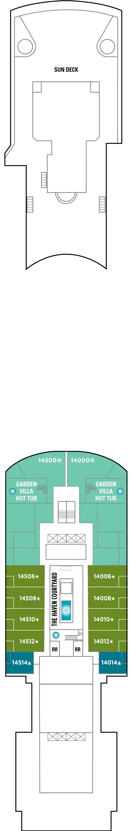 Deck plan for Deck 14