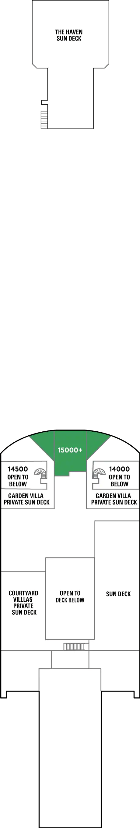 Deck plan for Deck 15