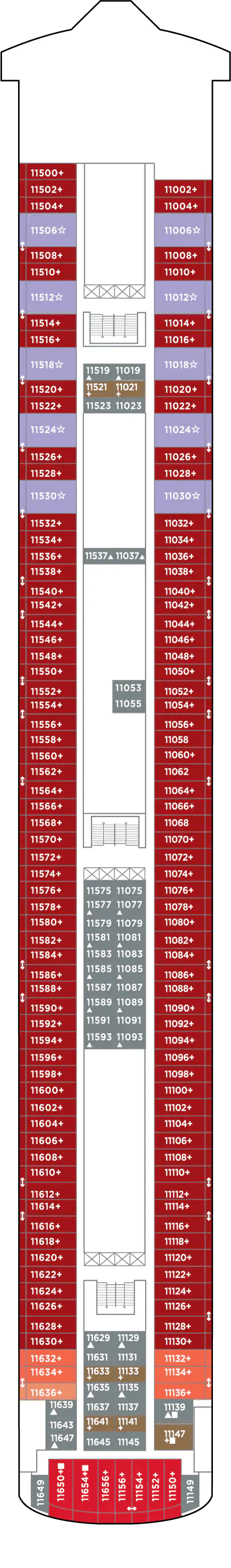 Deck plan for Deck 11