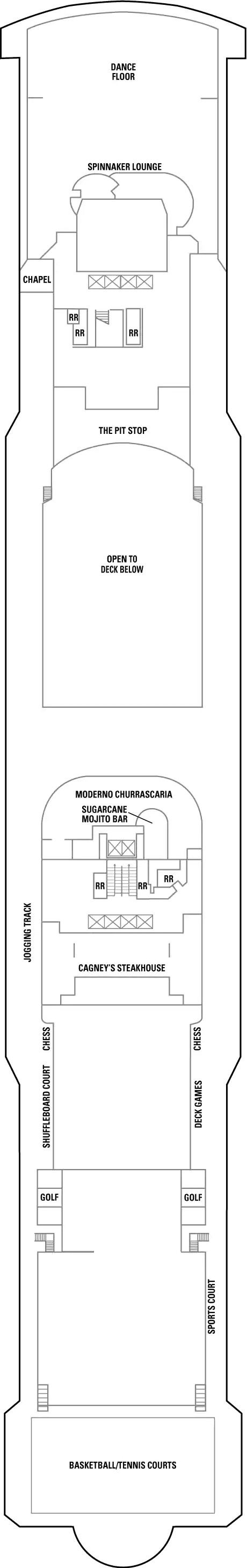 Deck plan for Deck 13