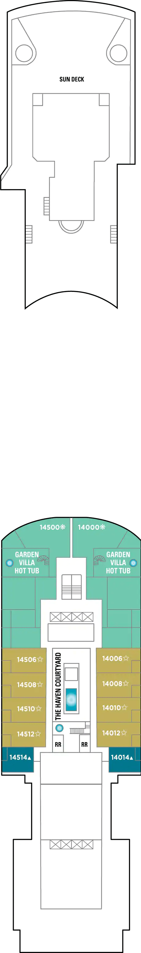 Deck plan for Deck 14