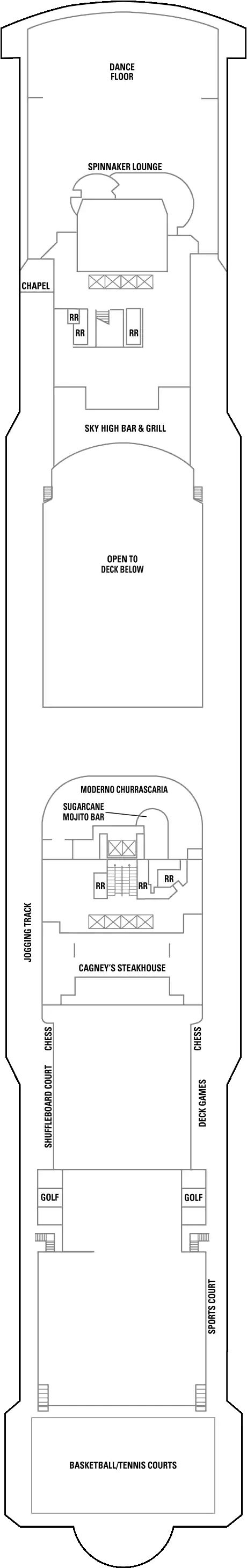 Deck plan for Deck 13