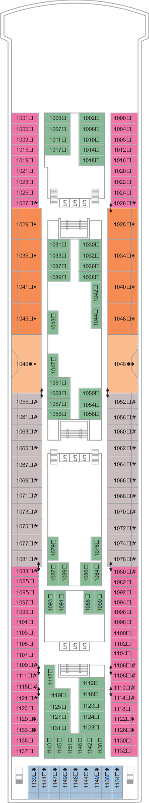 Deck plan for Deck 10