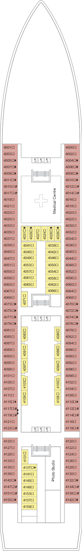 Deck plan for Deck 4