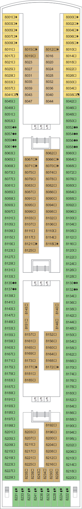 Deck plan for Deck 8