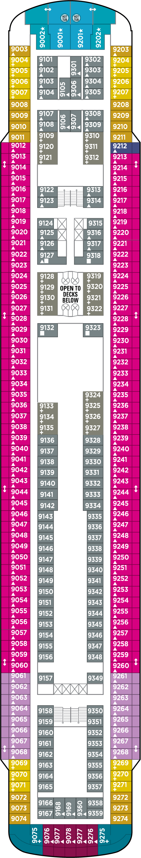 Deck plan for Deck 9