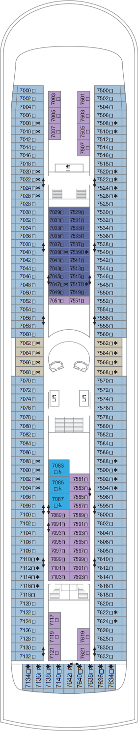 Deck plan for Deck 7