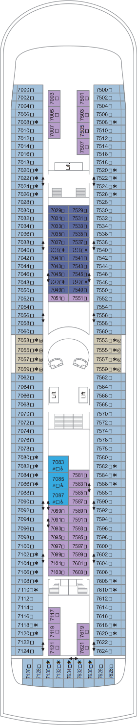 Deck plan for Deck 7