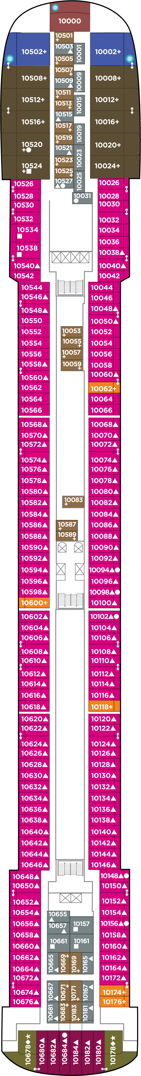 Deck plan for Deck 10