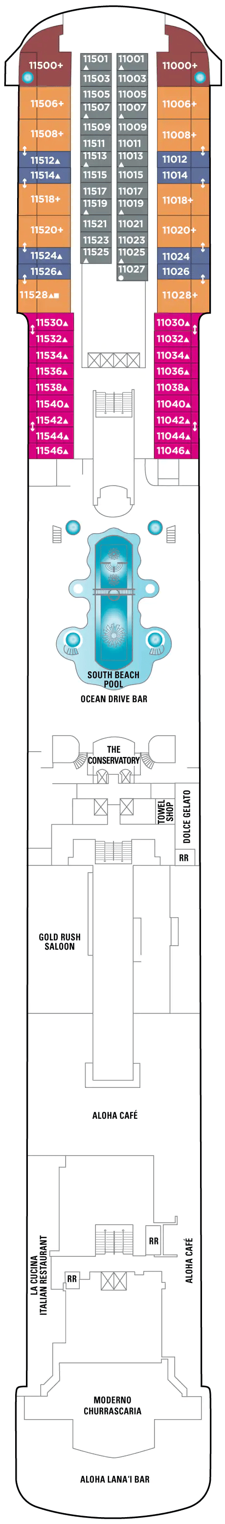 Deck plan for Deck 11