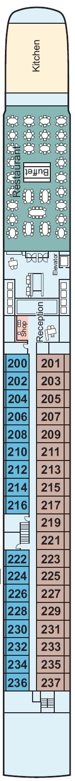 Deck plan for Middle Deck