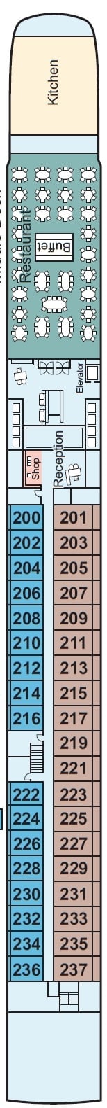 Deck plan for Middle Deck