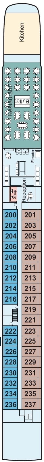 Deck plan for Middle Deck