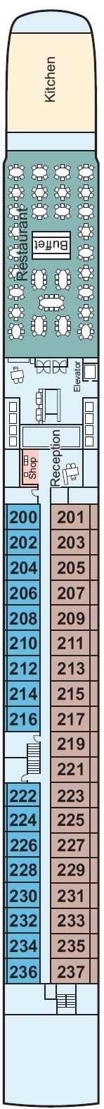 Deck plan for Middle Deck