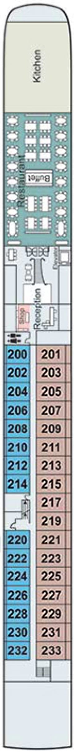 Deck plan for Middle Deck