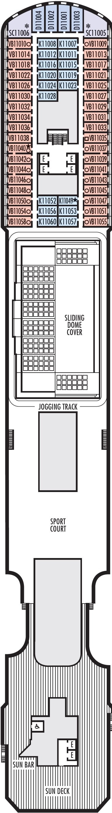 Deck plan for Sun Deck