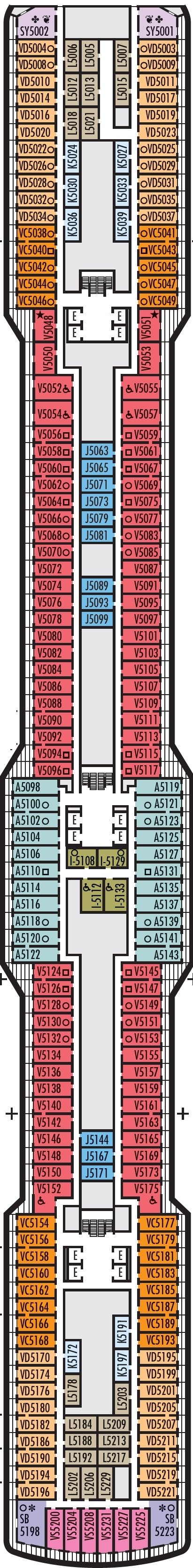 Deck plan for Gershwin Deck