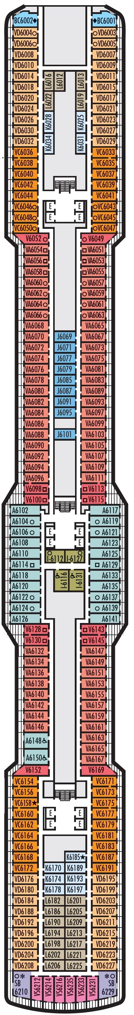 Deck plan for Mozart Deck