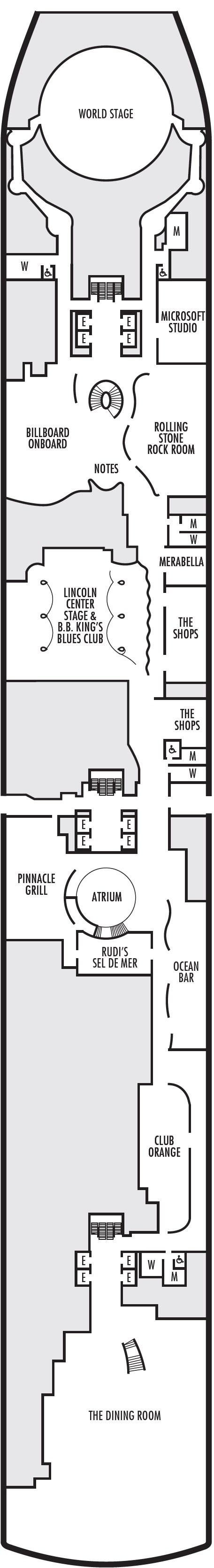 Deck plan for Plaza Deck 