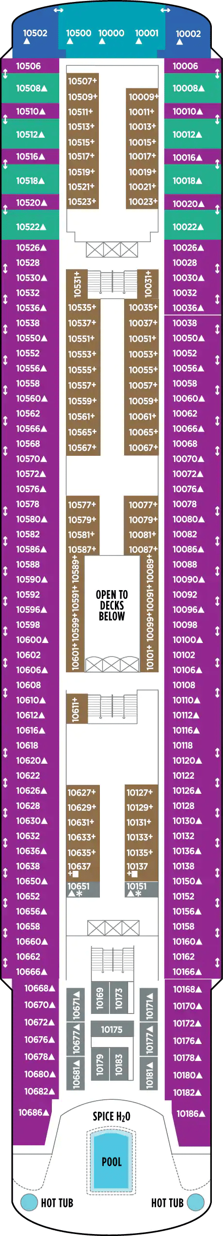 Deck plan for Deck 10