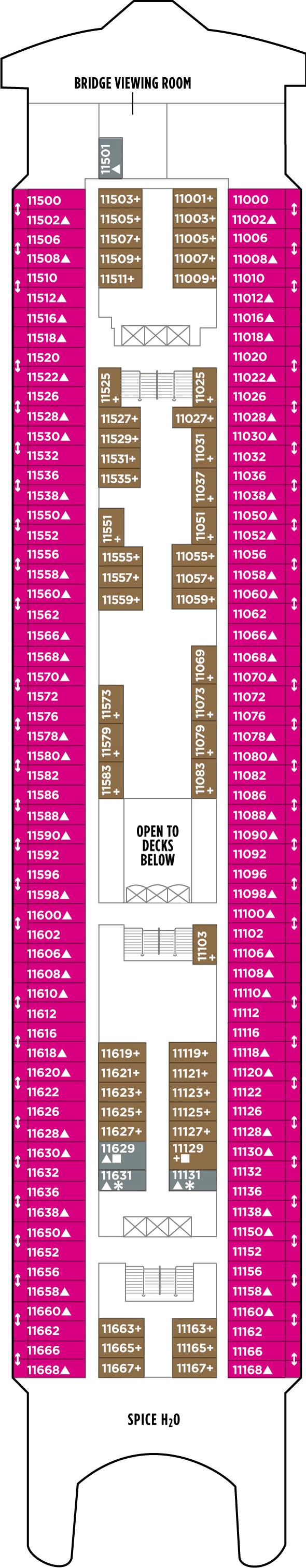 Deck plan for Deck 11