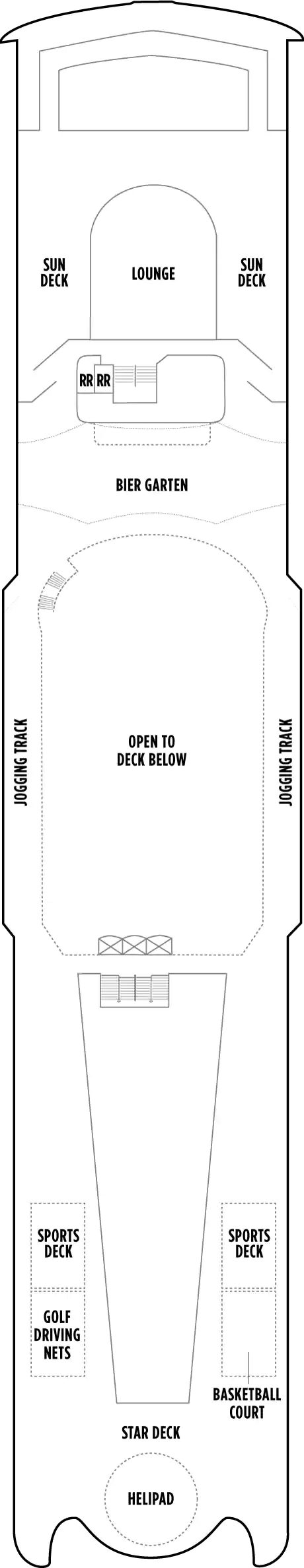 Deck plan for Deck 13