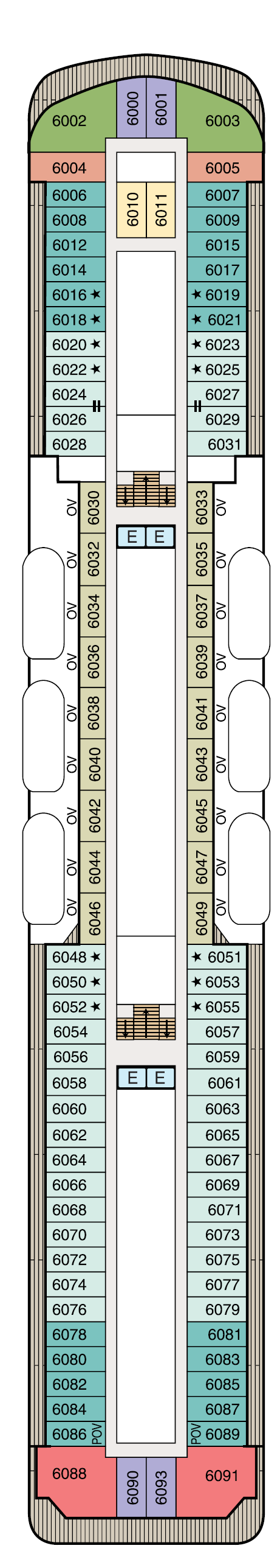 Deck plan for Deck 6