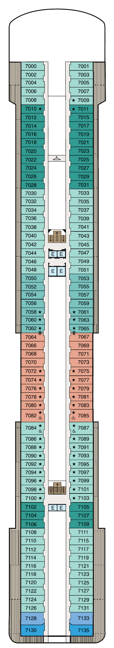 Deck plan for Deck 7