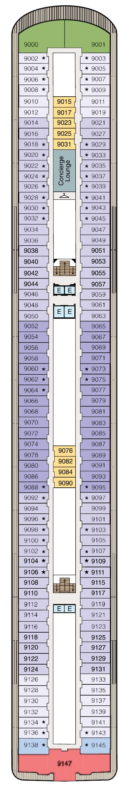 Deck plan for Deck 9