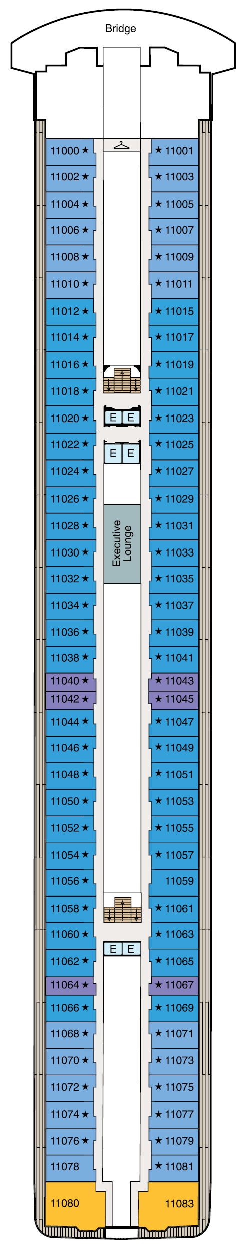 Deck plan for Deck 11