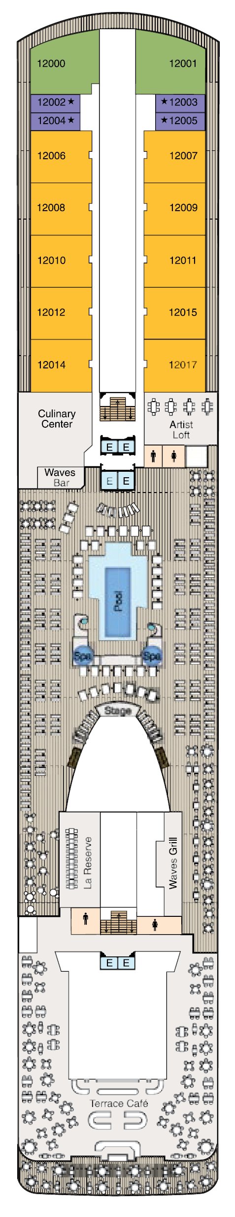 Deck plan for Deck 12