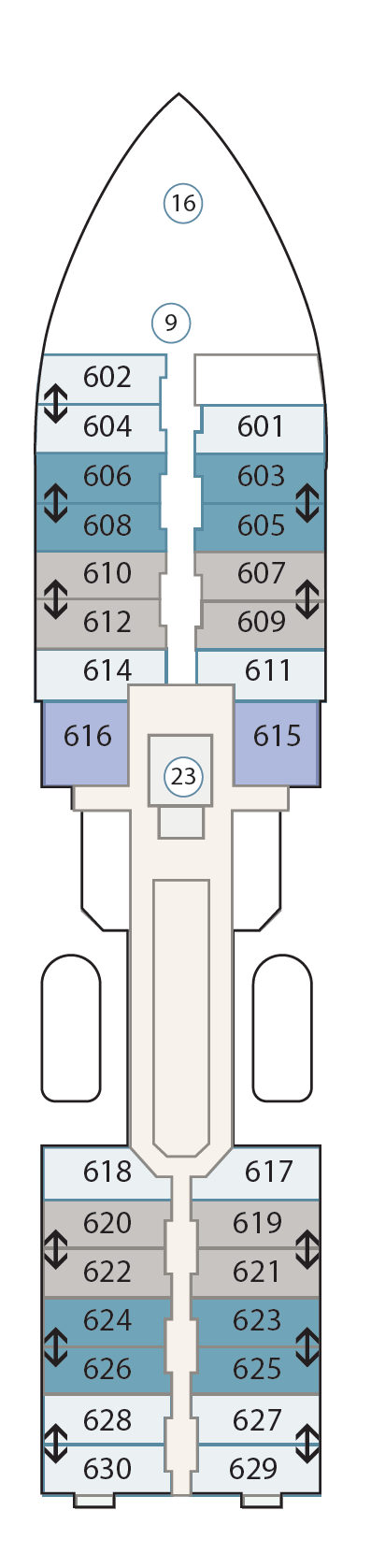 Deck plan for Deck 6