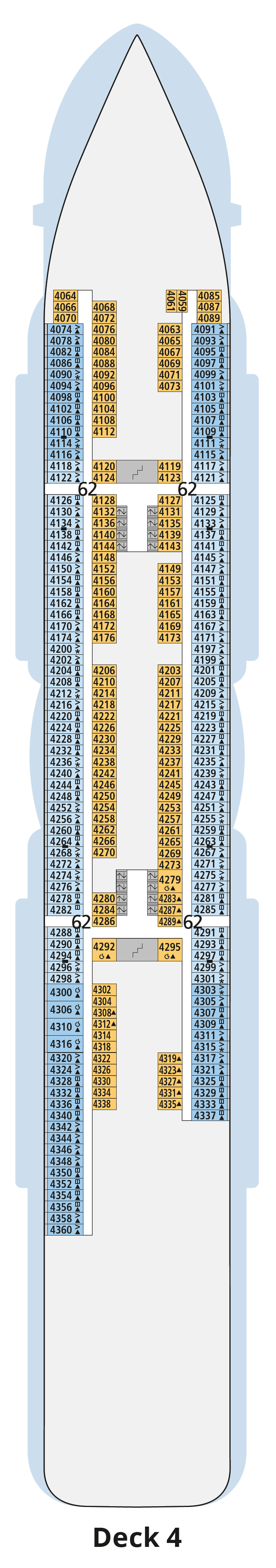 AIDAcosma deck plan — Deck 4