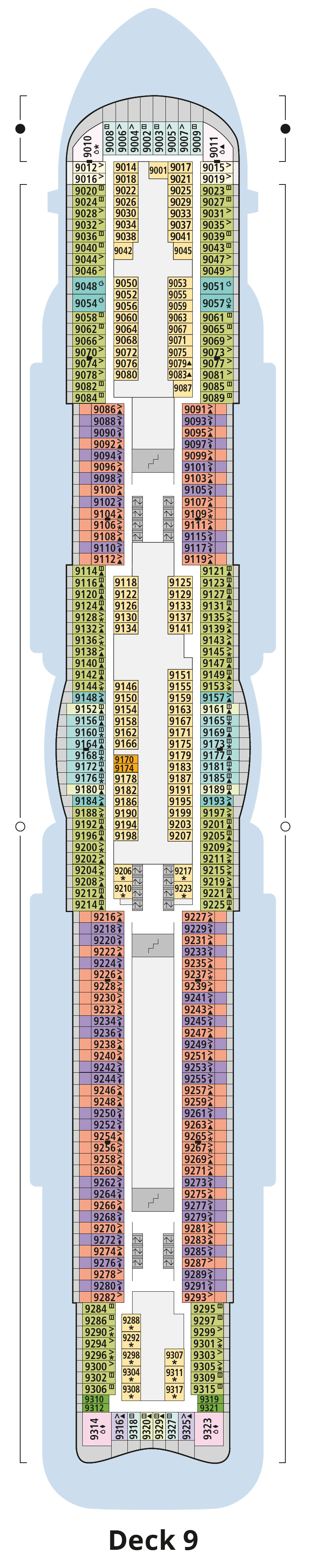 AIDAcosma deck plan — Deck 9