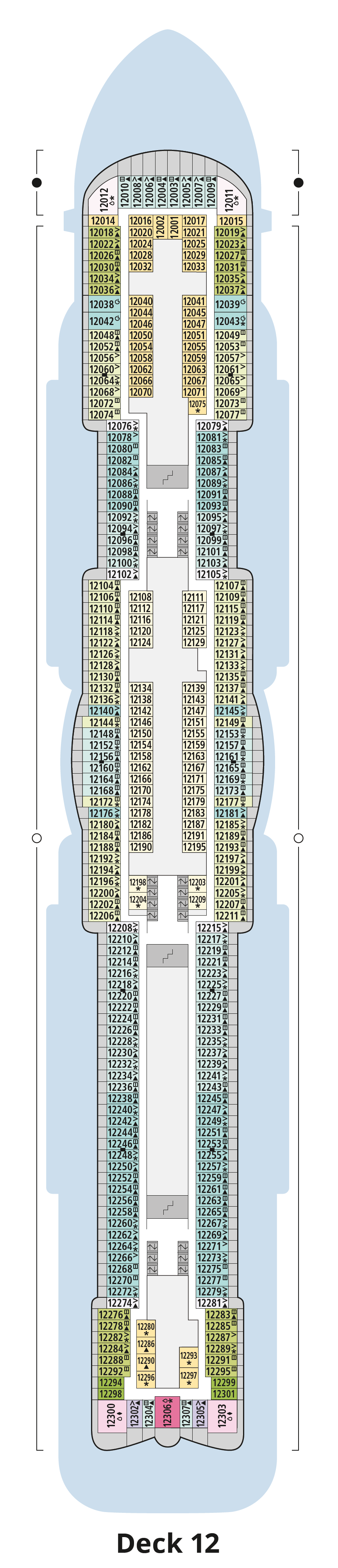 AIDAcosma deck plan — Deck 12