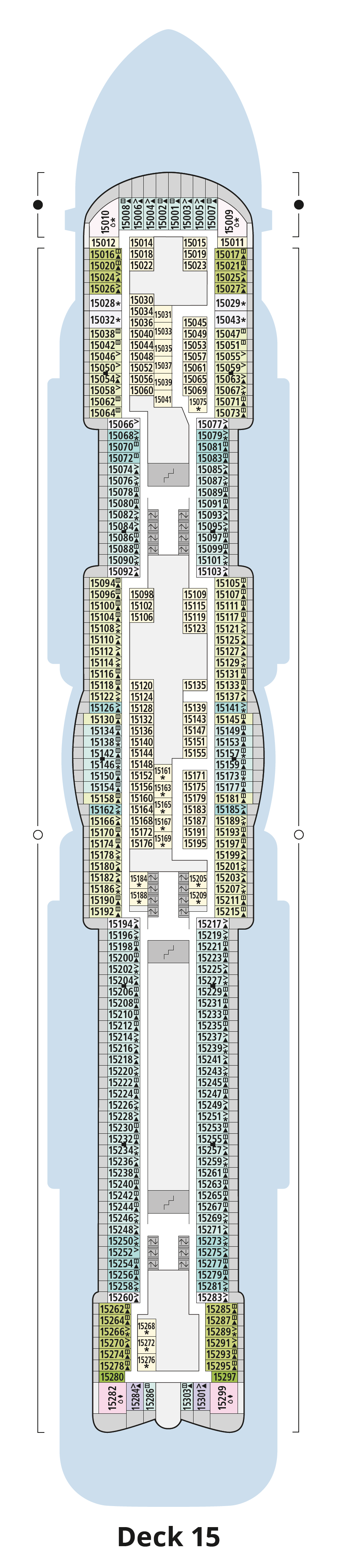 AIDAcosma deck plan — Deck 15