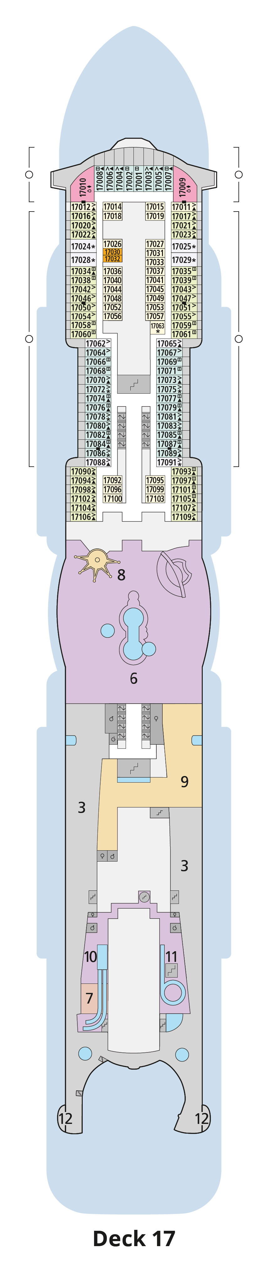 AIDAcosma deck plan — Deck 17